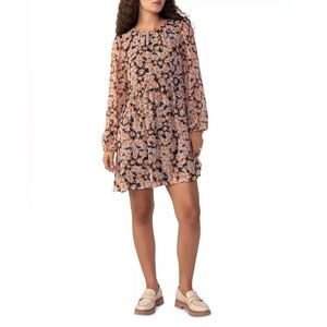 Sanctuary Floral Long Sleeve Babydoll Dress Women's Small Bronze Multi Color M